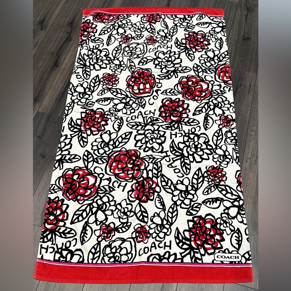 Coach oversized bath or beach towel